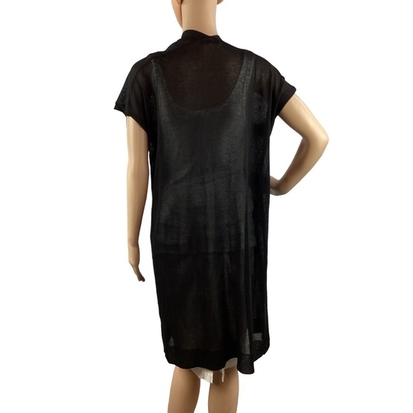 Very J Cardigan Sweater Size M Black Short Sleeve - Picture 5 of 7